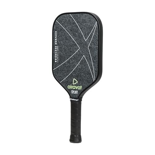 Image of Airavat SYLNT 7415 India's 1st Noiseless Pickleball Paddle Designed Using eTPU Technology and CLD (Constrained Layer Damping) Principle for Industry-Leading Sound dampening - Black (Black)