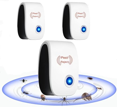 Repelente UltrasóNico De Plagas, Repelente Cucarachas 2025 - Elimina áCaros En 5 Segundos, Repelente UltrasóNico para Mosquitos, Cucarachas, Ratones, ArañAs Y Moscas (1) Una Pieza (3)