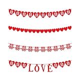 HONMEET Just Married Decorations Chinese Wedding Banner 4 Sets Love Happy Word Pull Flower Optional Hanging Paper 3D Non-Woven Fabric Wedding Room Decoration Wedding Bunting