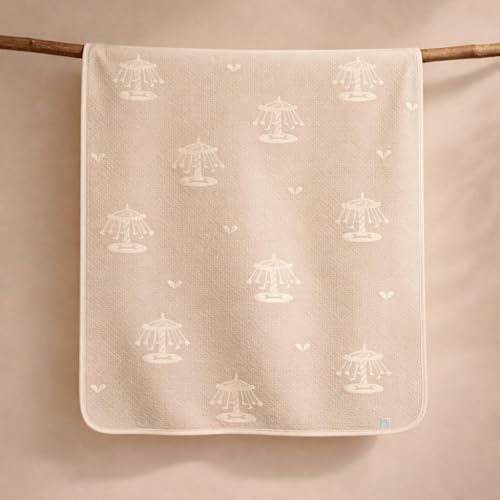 Image of 100% Cotton 6-Layer Muslin Baby Blanket | Super Soft, Breathable & All Seasons Multipurpose Blanket for Babies (Caraousel - Camel)