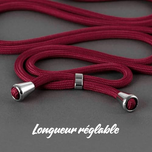 Chaîne téléphone Samsung S24 ONEFLOW Twist bordeaux avec coque silicone