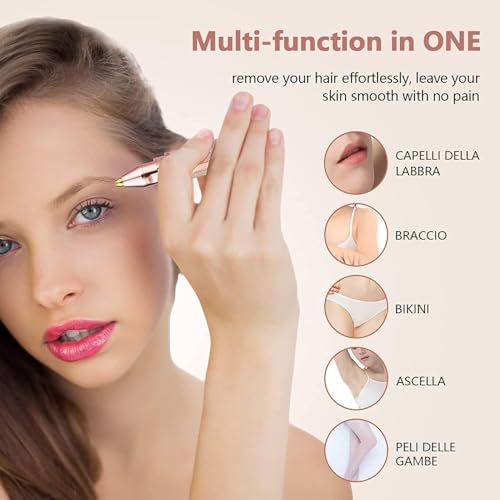 Image of Portable Eyebrow Trimmer and Epilator for Women, Facial Hair Remover for Face and Lips (Multicolour)