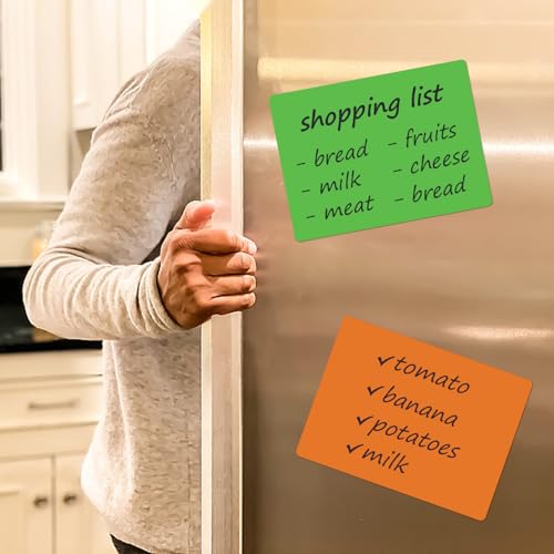 Dry Erase Magnets Set - 6 Pack - 8x6\" Whiteboard Magnetic Notes Planning Pads Labels - Large White Board Magnet Strips Name Tags for Home, Office and Classroom