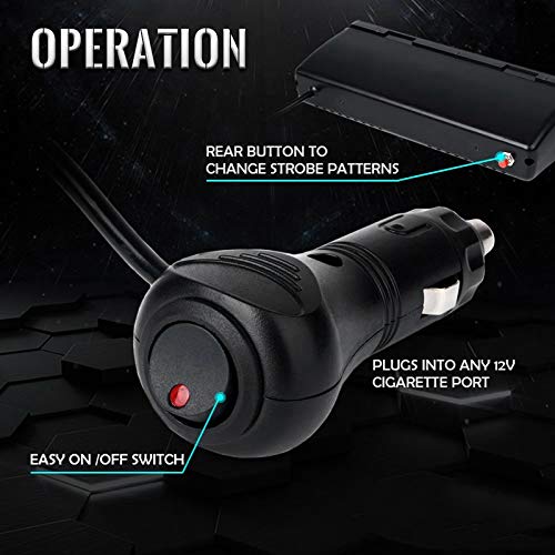 Lampe stroboscopique à 16 LED, lampe à ventouse clignotante Riloer 12V, avertissement d'urgence de la police pour remorques de camions