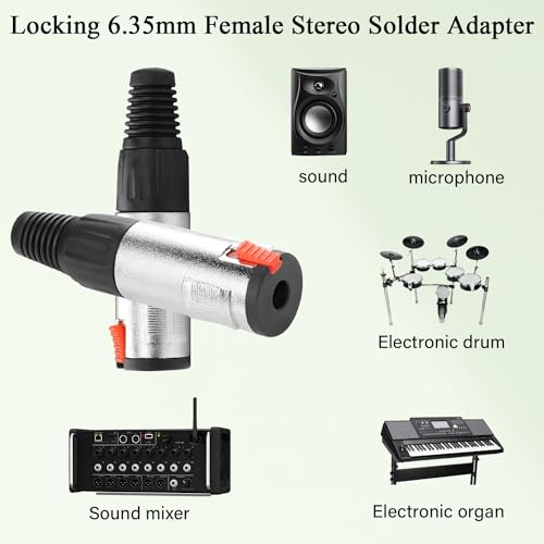 Conector de audio TRS 6.35mm bloqueo 2 piezas miniatura 6