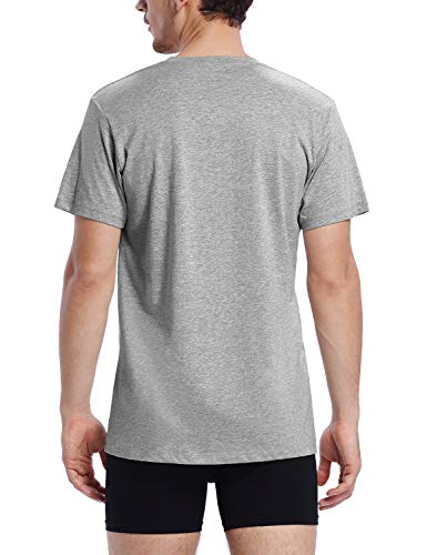 Indefini Men's Micro Modal Undershirts Slim Fit Breathable Crewneck Tshirt, 3 Pack - Black, White & Grey - Xl #TOP2