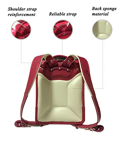 randoseru ransel student bag japanese lighten up backpack PU leather send gift【Coffee】4