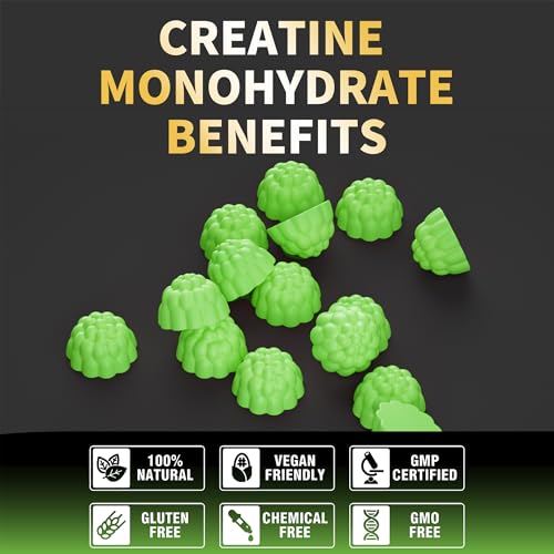 Nutravita NSF Certified Creatine Gummy - Creatine Monohydrate Gummies for Men & Women-5g of Creatine Monohydrate per Serving - Sugar Free,Vegan, Apple Flavor, 120 Count — view 5