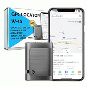 Localizador GPS sin tarifa de larga duración con SIM anónima ya activa para 1 año antirrobo para coche moto agencia investigativa (W15)