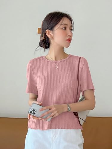 Image of GRECIILOOKS Women's Poly Cotton Regular Fit Crop Top, Loose Fit Oversized Shirts & Stylish Korean Tank Tops for Summer Wear (Available in Plus Size)