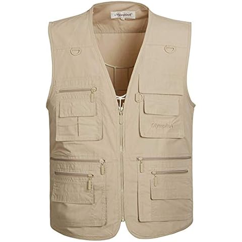 Chaleco Multibolsillos Hombre Sin Mangas Respirable Chaleco al Aire Libre Cover