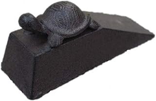 Door Stop Vintage Cast Iron Turtle Door Stopper Heavy Duty Decorative Rustic Door Stoppers Door Jam Door Wedge Sculpture Statue Home Office Bed Room Exterior Door Book Stopper Heavy Bookend (Black)