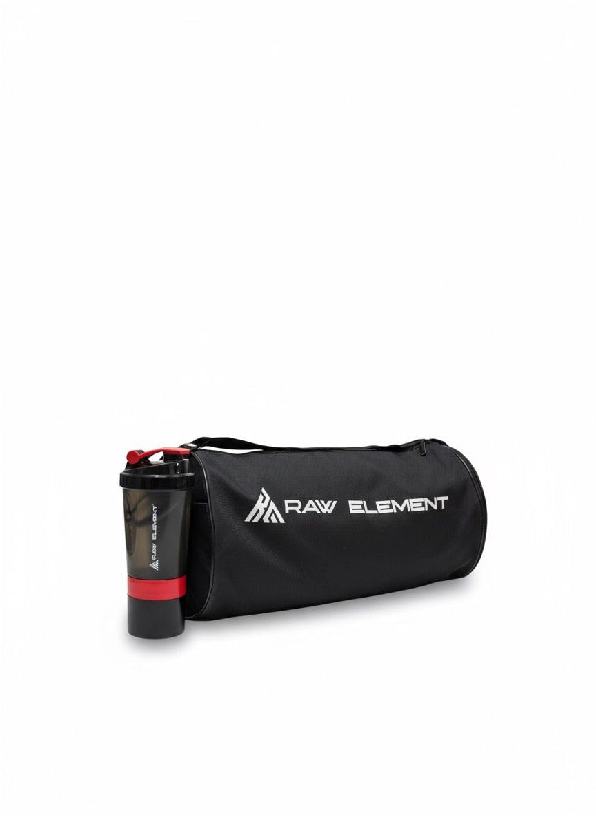 raw element Gym Shaker & Gym Bag Combo | Fitness Essentials Set for Men & Women | Durable Sports Duffel with Protein Shaker-picture-9