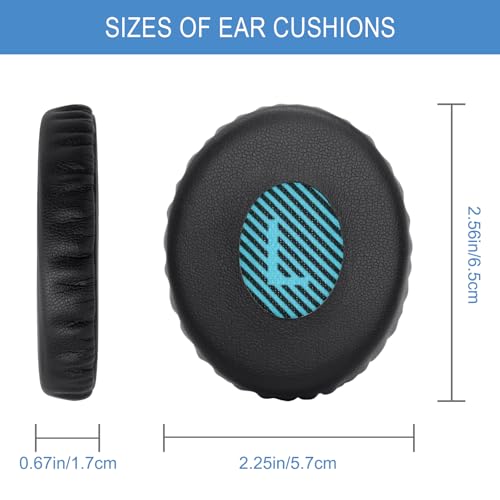 Image of GEVO Ear Pads Cushions Replacement for Bose On-Ear 2 Headphones,Earpads for Bose OE2 /OE2i /SoundTrue On-Ear /SoundLink, Earpads with High Dense Noise Isolation Foam,Protein Leather,Black&Blue
