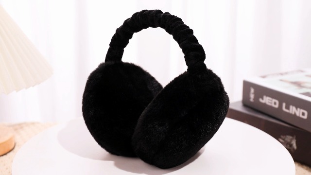 Kuchisity Ohrenwärmer Faltbar - Plüsch Ohrenschützer Für Damen & Herren In Schwarz, Beige, Weiß