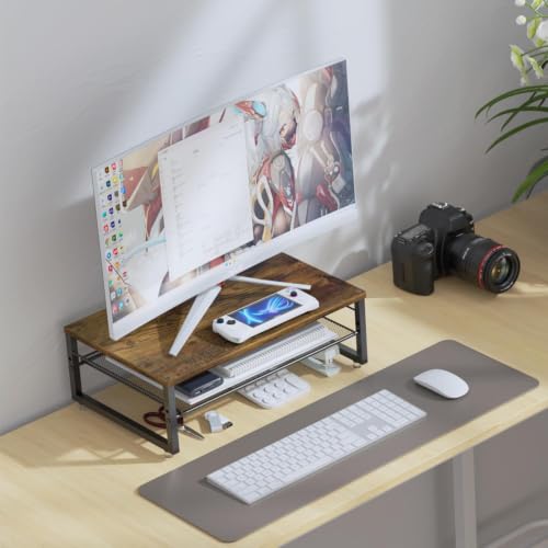 Image of gianotter 2-Tier Wood Monitor Stand Riser