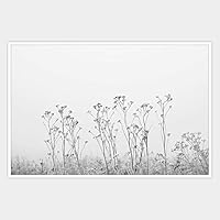 SIGNWIN Framed Canvas Wall Art Black and White Flower Canvas Prints Home Artwork Decoration for Living Room,Bedroom - 16