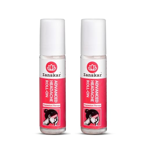 Image of Headache & Migraine Roll-on | Instant Relief from Stress, Eye Strain, Sinus & Cold | Magnesium + Lavender + Clove | Natural, Pocket-Friendly, Premium Packaging - 10 ml (Pack of 2)