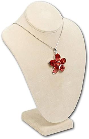 Beige Jewelry Necklace Display Stand Bust - 10" Tall