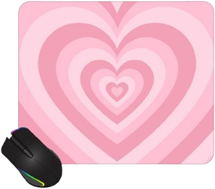Gadgetshor Cute Mouse Pad - Printed Mousepad with Anti-Slip Rubber Base & Smooth Mouse Control for Laptop, Gaming,Notepad,Desktops (9 inch x 7 inch) (Pink Hearts)