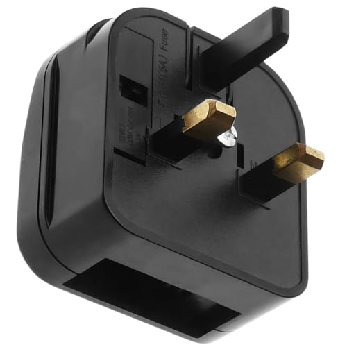 1 adaptador de enchufe de la UE a enchufe del Reino Unido, adaptador de enchufe de UE a Reino Unido con fusible de 5 A, enchufe tipo C EU2 Pin CEE7 a enchufe tipo G del Reino Unido, enchufe de la UE