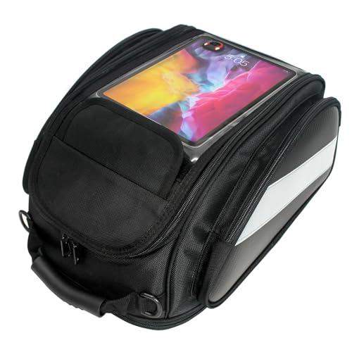 Dracarys Bolsa de depósito para moto de nailon Oxford, negra, magnética, apta para Honda, Yamaha, Suzuki, Kawasaki y Harley