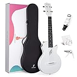 ENYA NOVA UE PRO ウクレレテナーサイズ・カーボン一体成型ウクレレキット、AcousticPlusピックアップ付き 付属品：ウクレレケース、ストラップ、カポ、フロロカーボン替え弦 ホワイト