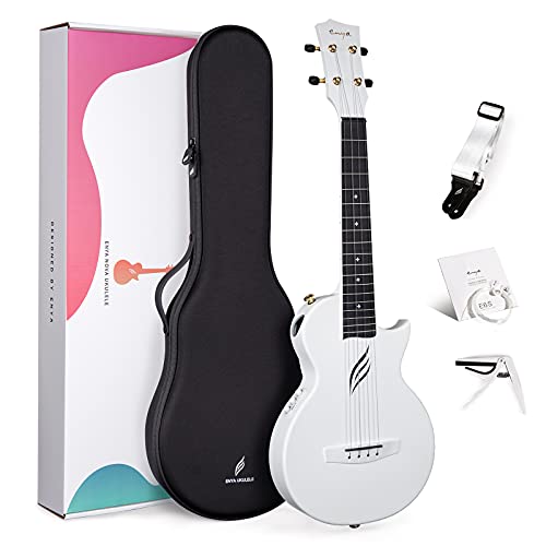 Enya - Ukelele Tenor de fibra de carbono de 26 pulgadas Acousticplus Cutaway Travel Ukelele para...