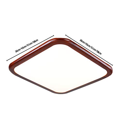 Plafonnier chinois moderne carré bois 45cm salon