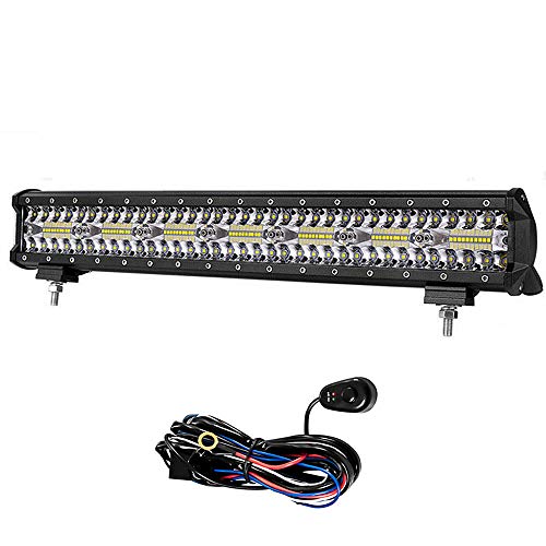 FOREVERED 20" 560W 12v 24v 3-Rangées Barre Lumineuse LED Faisceau Combo Travail pour Tracteur Bateau Hors Route 4WD 4x4 Camion Offroad SUV ATV Truck Boat + Kits de câblage Cover