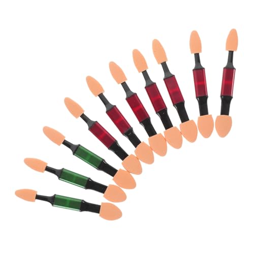 minkissy 10pcs Eye Shadow Sponge Applicator Brush Dual Sided Makeup Tool Soft Foam Tips Comfortable Easy to Use Suitable for Women Long- Random