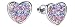 Girls Screwback Multicolored Earrings, Heart Cubic Zirconia, Multicolor Screw Back Earrings for Girls with Stainless Steel Post (Multi color)