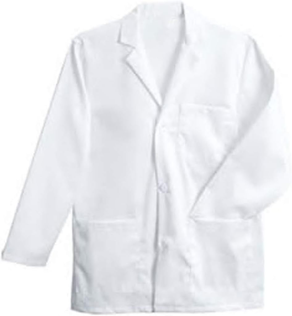 Premium Pure 100% Cotton 37" White Lab Coat Uniform (S-XL)