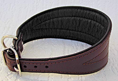 Greyhound Podenco Windhund - Halsband, Halsumfang 40-47 cm Leder °BRAUN°