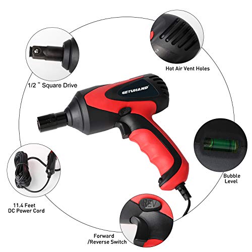 Getuhand Car Impact Wrench 1/2 Inch & 12 Volt Portable Electric Impact Wrench Kit, Tire Repair Tools With Sockets And Carry Case #TOP3