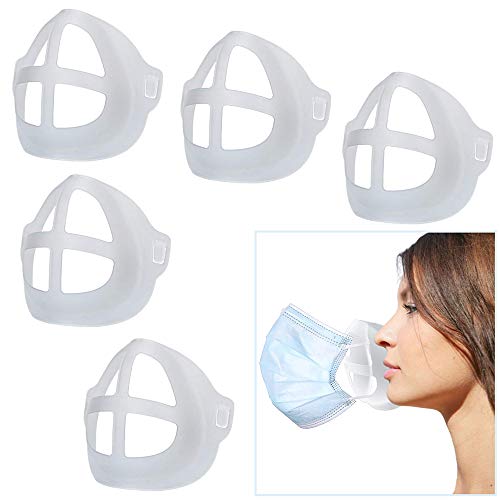 KECHIO 3D Bracket Inner Support Bracket Lipstick Protection Stand - Mouth and Nose Protection Lipstick Increase Breathing Space Help Breathe Smoothly-5 Pack