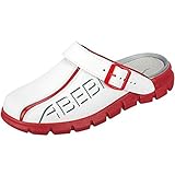 Abeba Berufsschuh-Clog Herren Dynamic Clog 7313 - 37 Arbeitsschuh, Weiß Rot mit Aufdruck, EU