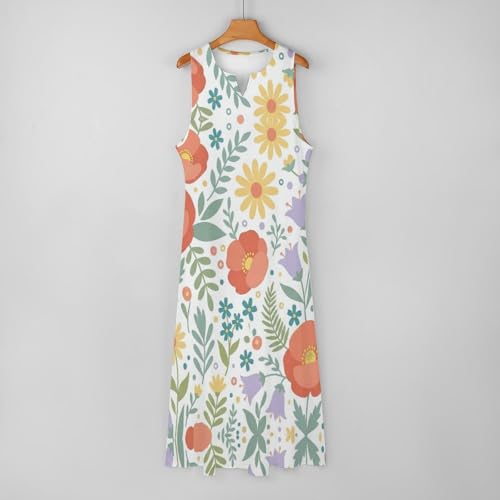 Robe longue femme boho fleurs imprimée blanche grande taille chic - 6