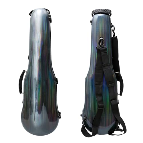 Vetimobato Dazzling Hard Shell Carbon Fiber Violin Box Cello Style Flight Case with Straps (Multi-colored)