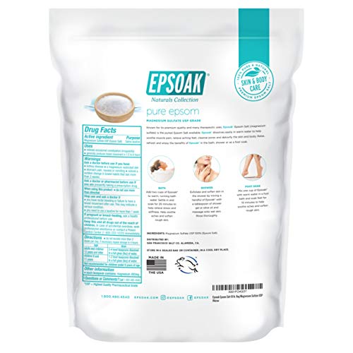 Epsoak SHELLY Epsom Salt 19 Lb. Magnesium Sulfate Usp. (Qty. 1 X 19Lb. Bags) Resealable Epsom Salt Bulk Bags Unscented thumb #4