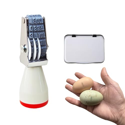 Homvik Tampon Dateur Manuel pour Œufs, Marquage 4mm avec...
