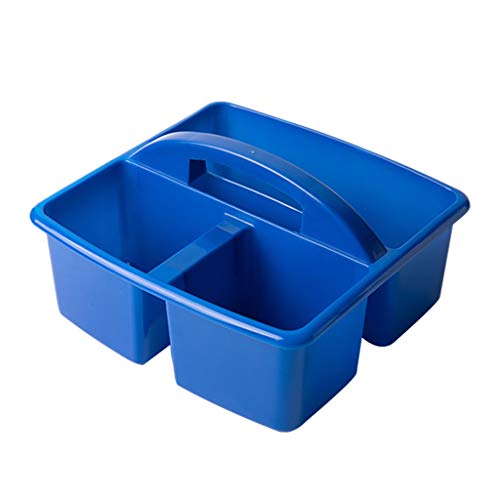 Image of Portable 3 Compartments Storage with Carrying Handle Plastic Divided Basket Bin Box Multiuse Arts Crafts Caddies