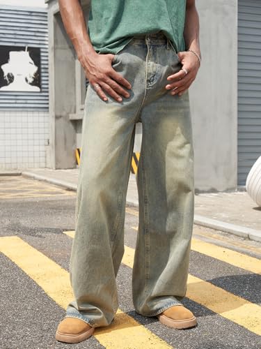Y2k Streetwear Baggy Flare Men Jeans Hosen Split Re Produktbild-Vorschau 3
