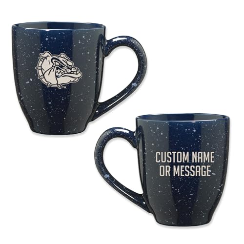 Image of Rico Industries NCAA Gonzaga Bulldogs - Zags Navy Blue Personalized 16 oz Team Color Laser Engraved Speckled Ceramic Coffee Mug