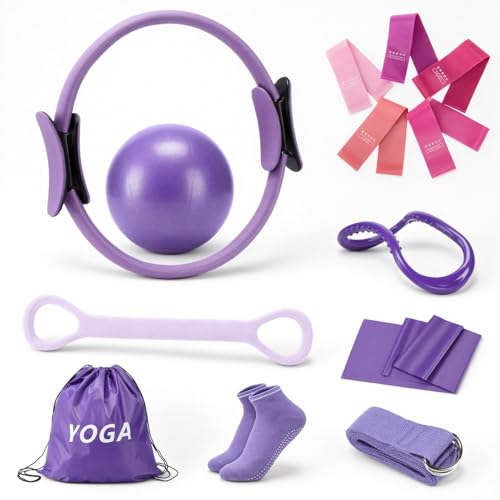 FITOUNOS Pilates Ring Set for Women, Home Workout Pilates Equipment