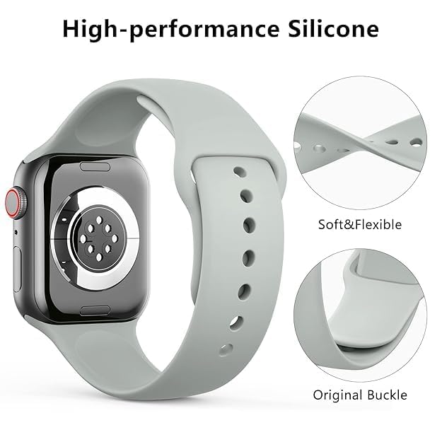 Image of TechMount Compatible with Apple Watch Straps 42mm 44mm 45mm 49mm Soft Silicone Luxury Sport Band Strap Compatible With Apple Watch Ultra Series 8 7 6 5 4 3 2 1 SE (NOT FIT WITH 38MM, 40MM,41MM)