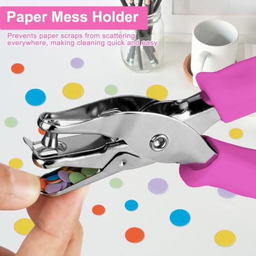 Image of Single Hole Punch 2 Pack, 1 /4 inch and 1 /8 inch Hole Punch with Soft Grip Pink