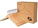 Topline Classic Wood Shirt Hangers - Natural Finish (20-Pack)