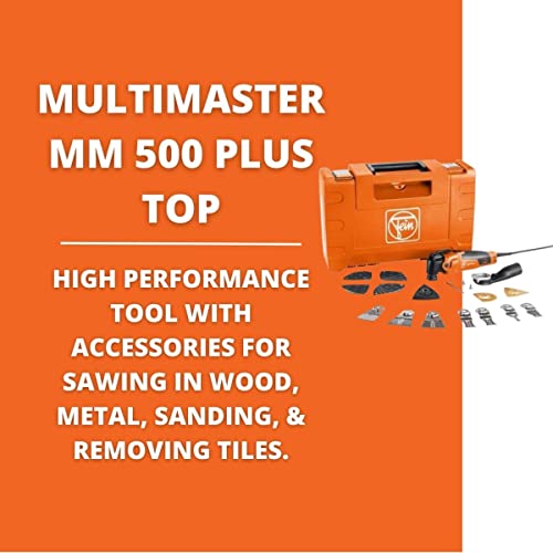 Fein Multimaster Tool Mm 500 Plus Top Oscillating Kit - 350W High-Performance Corded Multi Tool For Interior Construction And Renovation - Includes 30 Accessories And Case - 72296761090 #TOP2