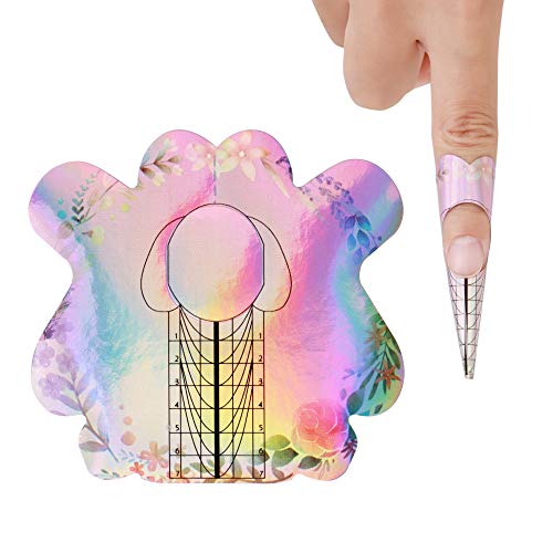 BNG Nagel Verlängerungs Spitzen Formen Führer Aufkleber Fachmann Nagelformen Französisch Acryl UV Gel Tipps Baumeister Schablone Maniküre Werkzeuge, MEHRWEG, Bunt